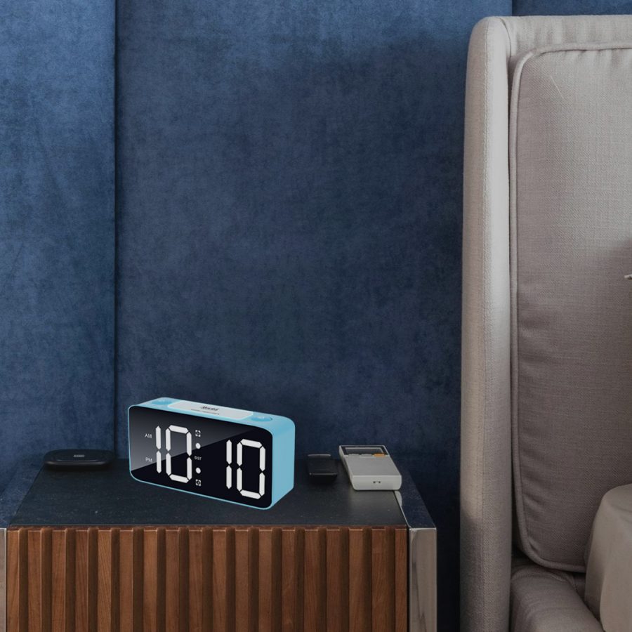 Wall Clock – Digital Clock – Digital Alarm Clock – DA-155 – Blue