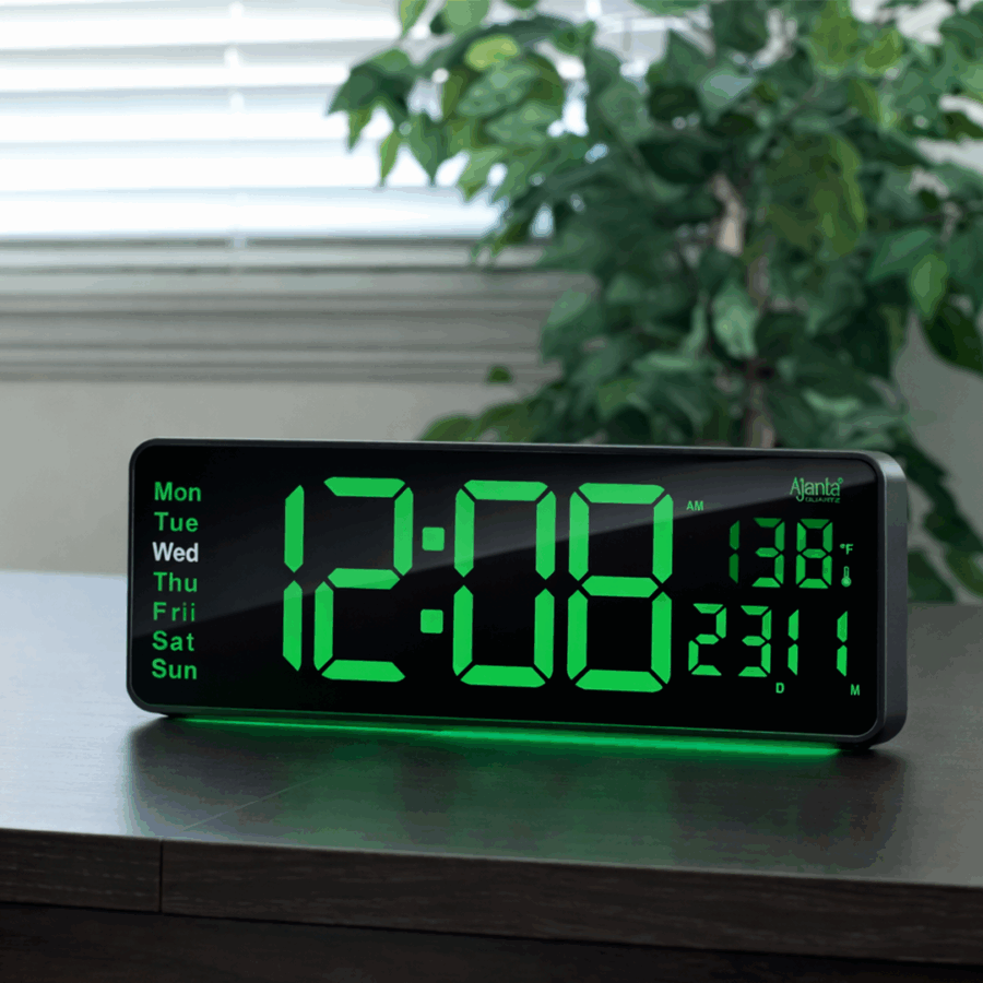 Digital Calendar Wall Clock – DC-187 MC – GREEN