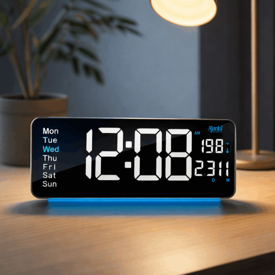 Digital Calendar Wall Clock – DC-187 MC – WHITE