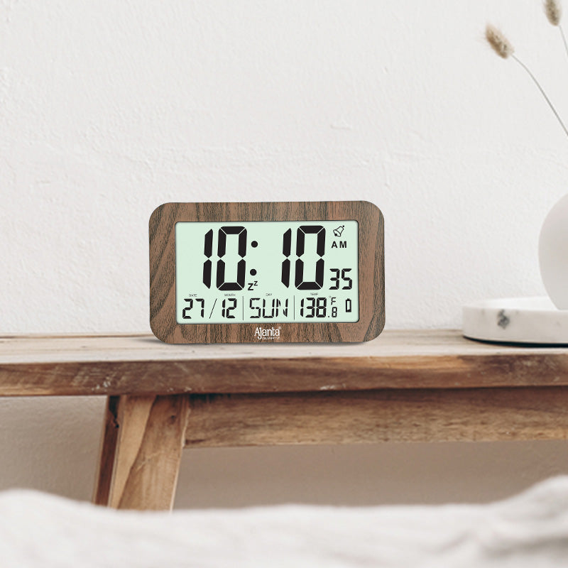 Wall Clock – Desktop Display – LCD Clock – Calendar Clock – LCD 140 – Maple wood