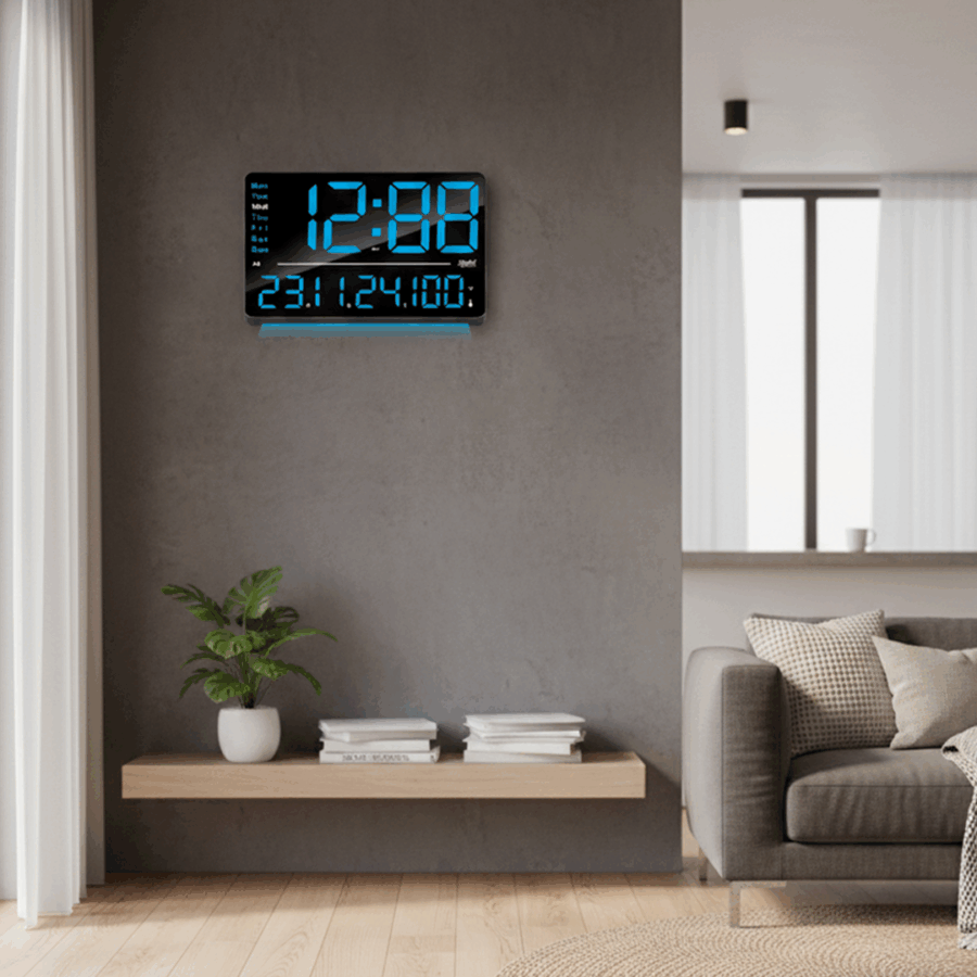 Digital Calendar Wall Clock – DC-207 MC – BLUE