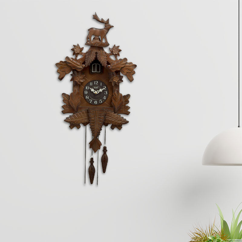 Hand Painted Solid Wood Cuckoo ClockCuckoo 017 Brown
