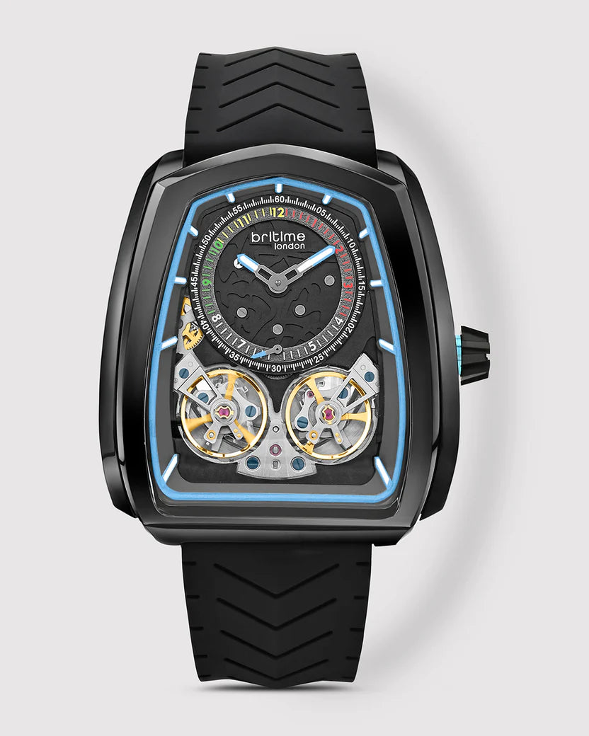 Aventus Men Automatic Black Dial Analog Silicone Watch 101-P40406