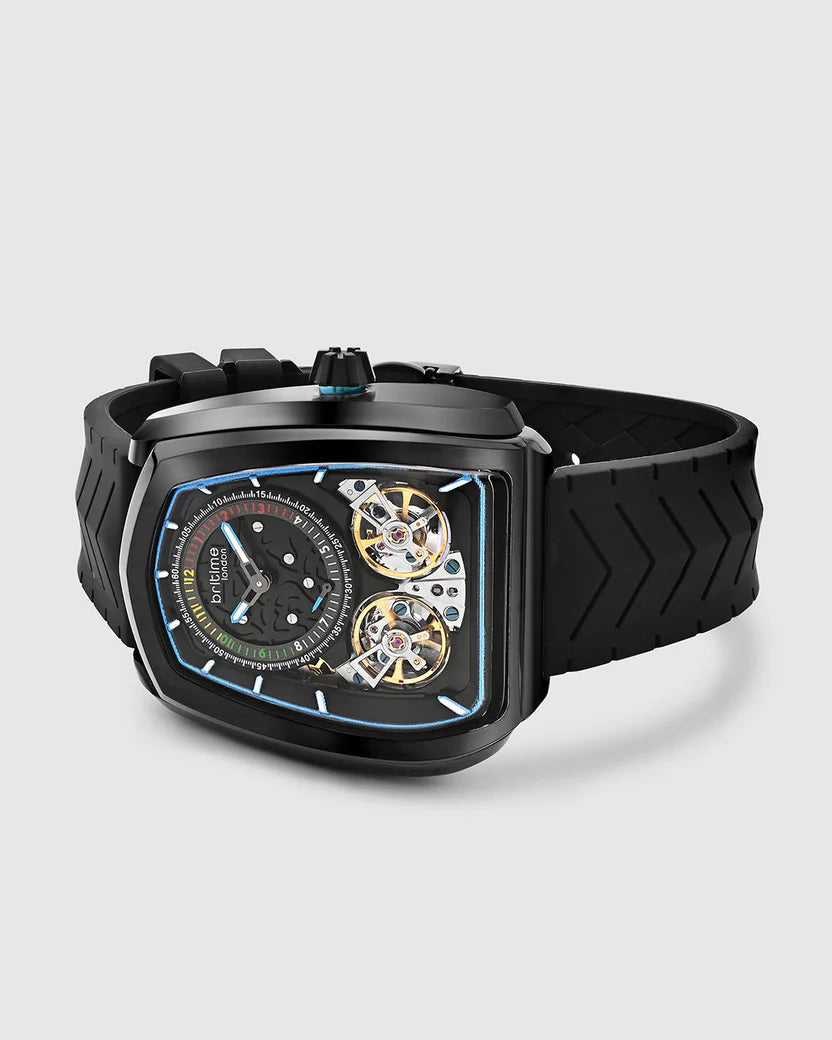 Aventus Men Automatic Black Dial Analog Silicone Watch 101-P40406