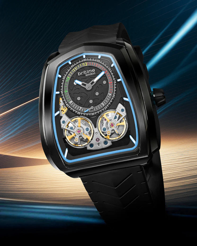 Aventus Men Automatic Black Dial Analog Silicone Watch 101-P40406