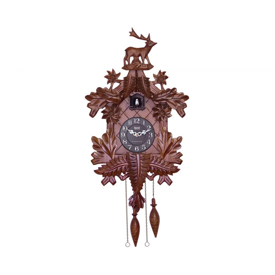 Hand Painted Solid Wood Cuckoo ClockCuckoo 017 Brown