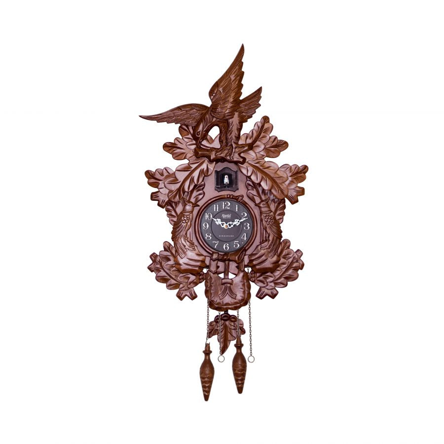 Hand Painted Solid Wood Cuckoo Clock – Cuckoo 037 – Brown