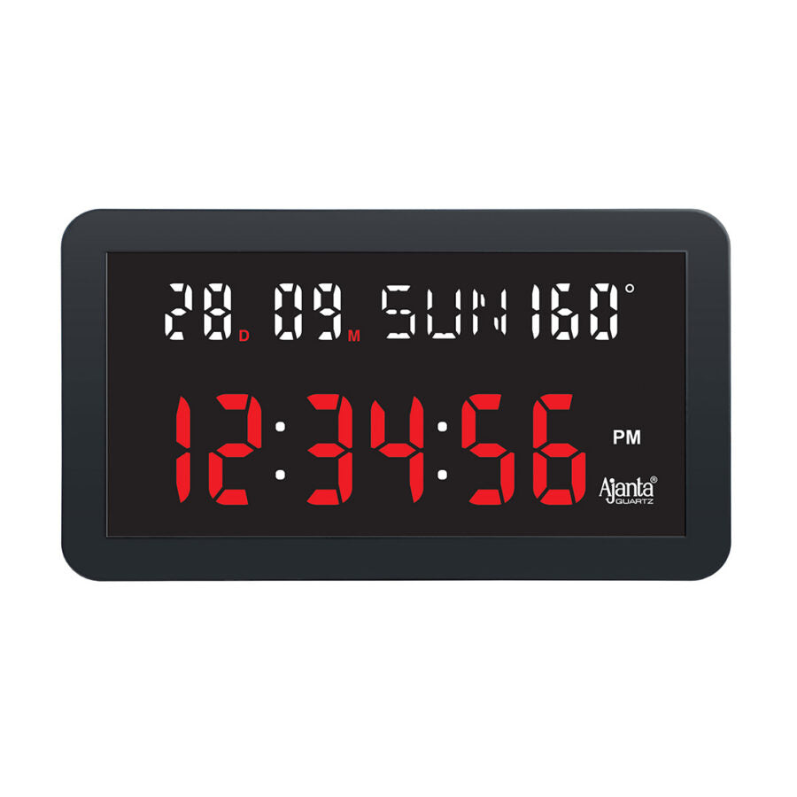 Digital Calendar Wall Clock – DC-157 – BLACK