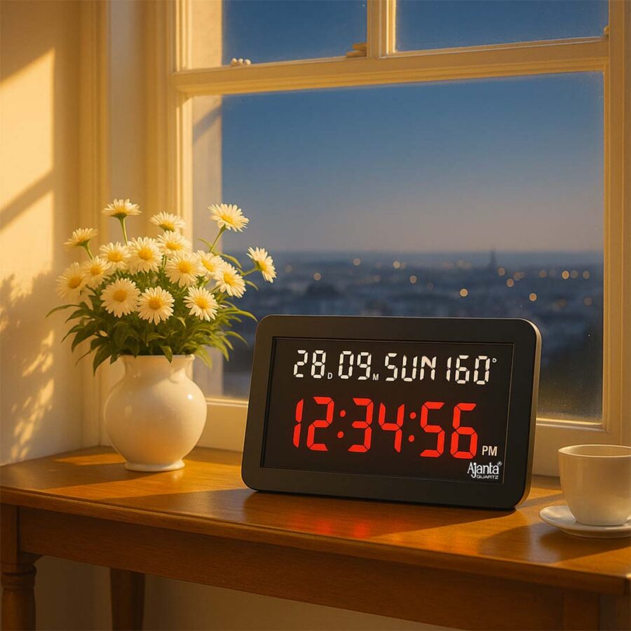 Digital Calendar Wall Clock – DC-157 – BLACK