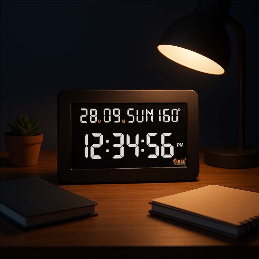 Digital Calendar Wall Clock – DC-157 MC – WHITE