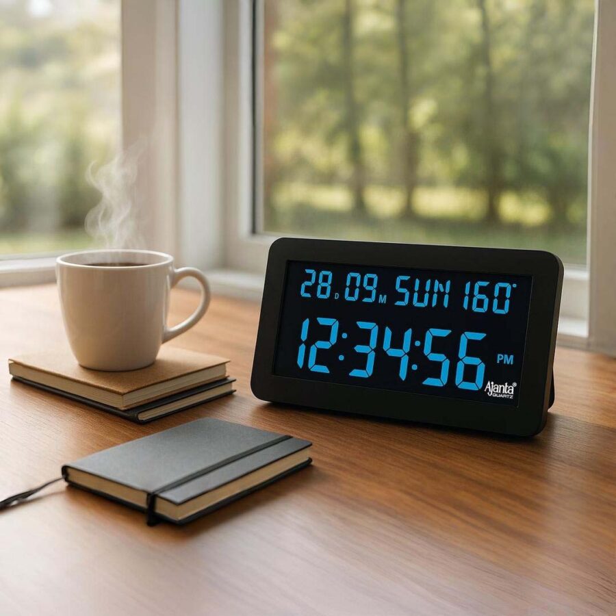 Digital Calendar Wall Clock – DC-157 MC – BLUE
