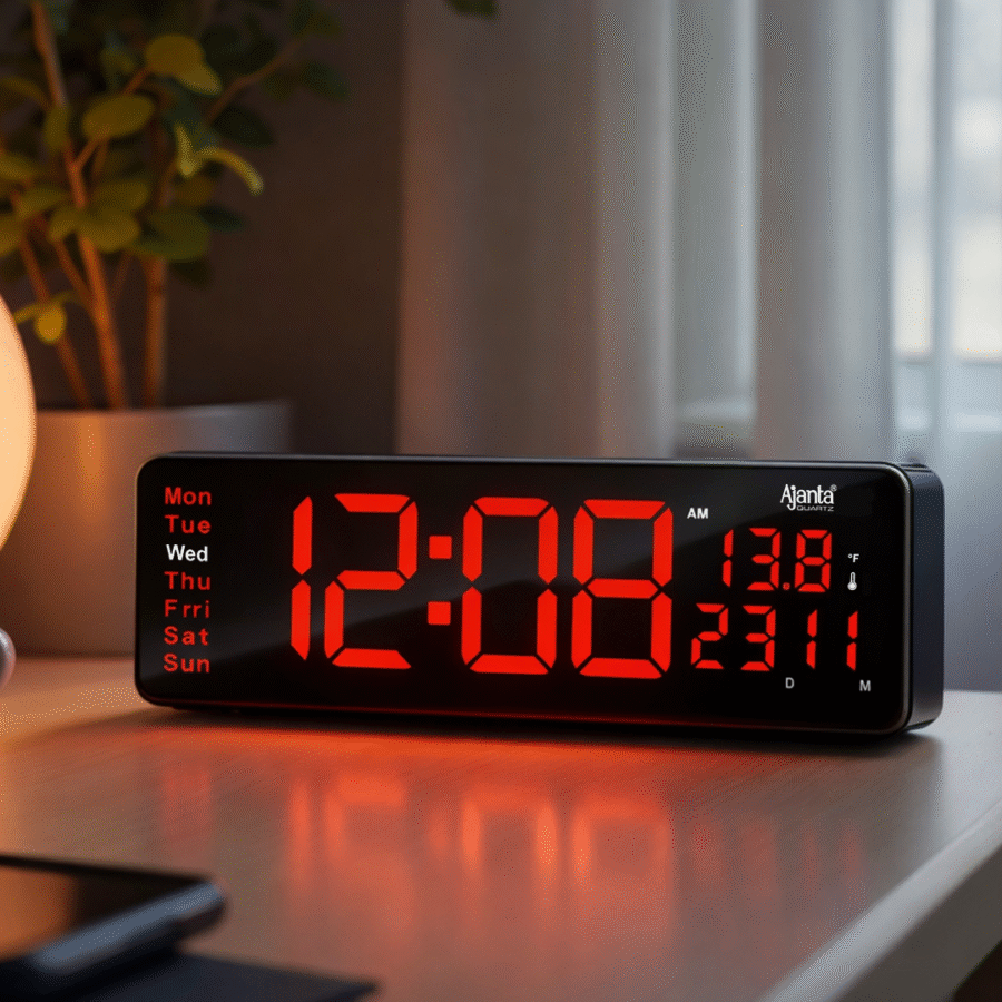 Digital Calendar Wall Clock – DC-187 – RED