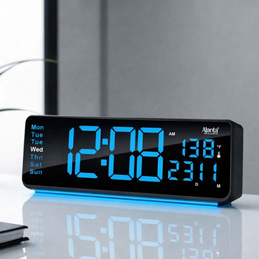 Digital Calendar Wall Clock – DC-187 MC – BLUE