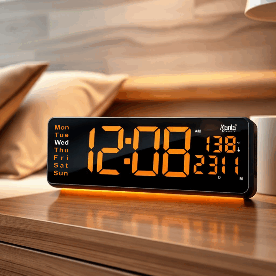 Digital Calendar Wall Clock – DC-187 MC – ORANGE