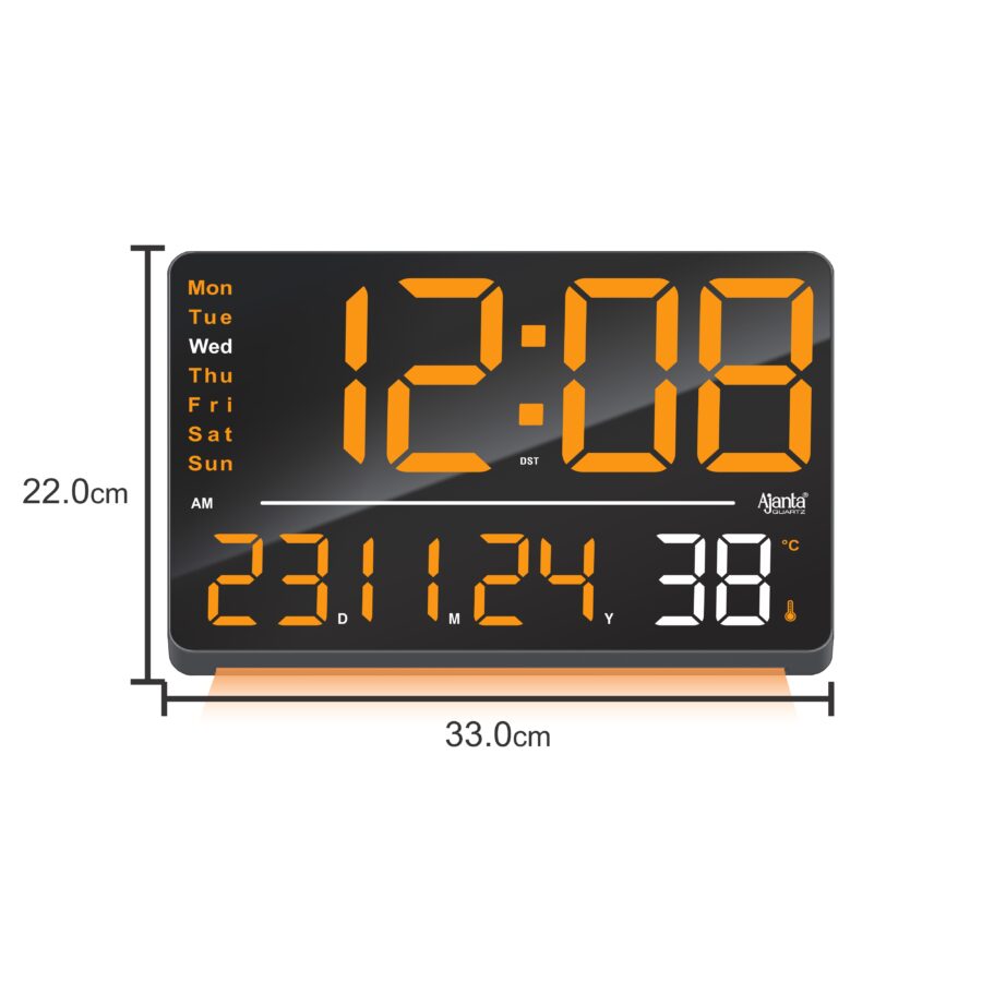 Digital Calendar Wall Clock – DC-207 MC – ORANGE