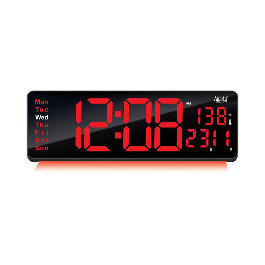 Digital Calendar Wall Clock – DC-187 – RED