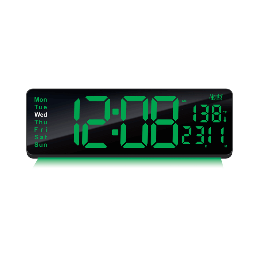 Digital Calendar Wall Clock – DC-187 MC – GREEN