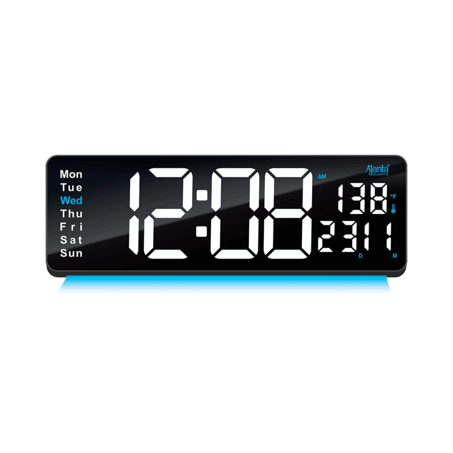 Digital Calendar Wall Clock – DC-187 MC – WHITE