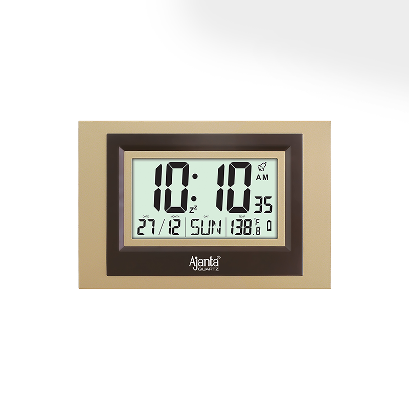 Wall Clock – Desktop Display – LCD Clock – Calendar Clock – LCD 145 – GOLDEN