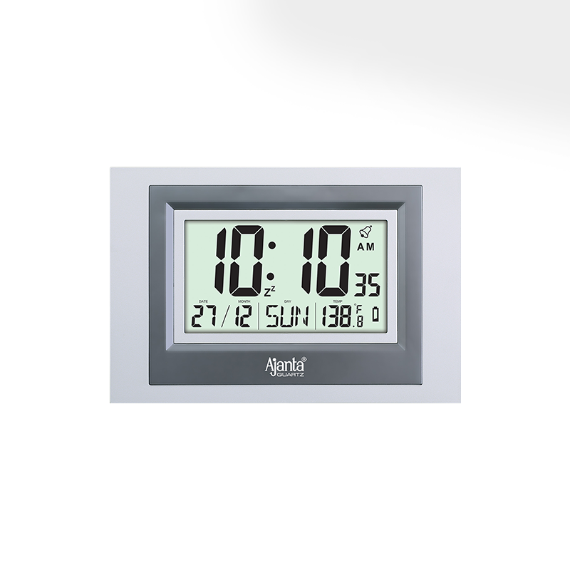 Wall Clock – Desktop Display – LCD Clock – Calendar Clock – LCD 145 – SILVER