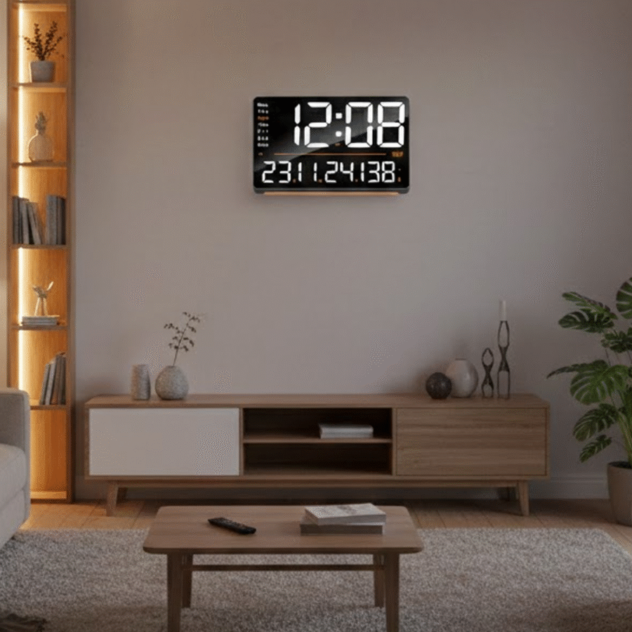 Digital Calendar Wall Clock – DC-207 MC – WHITE