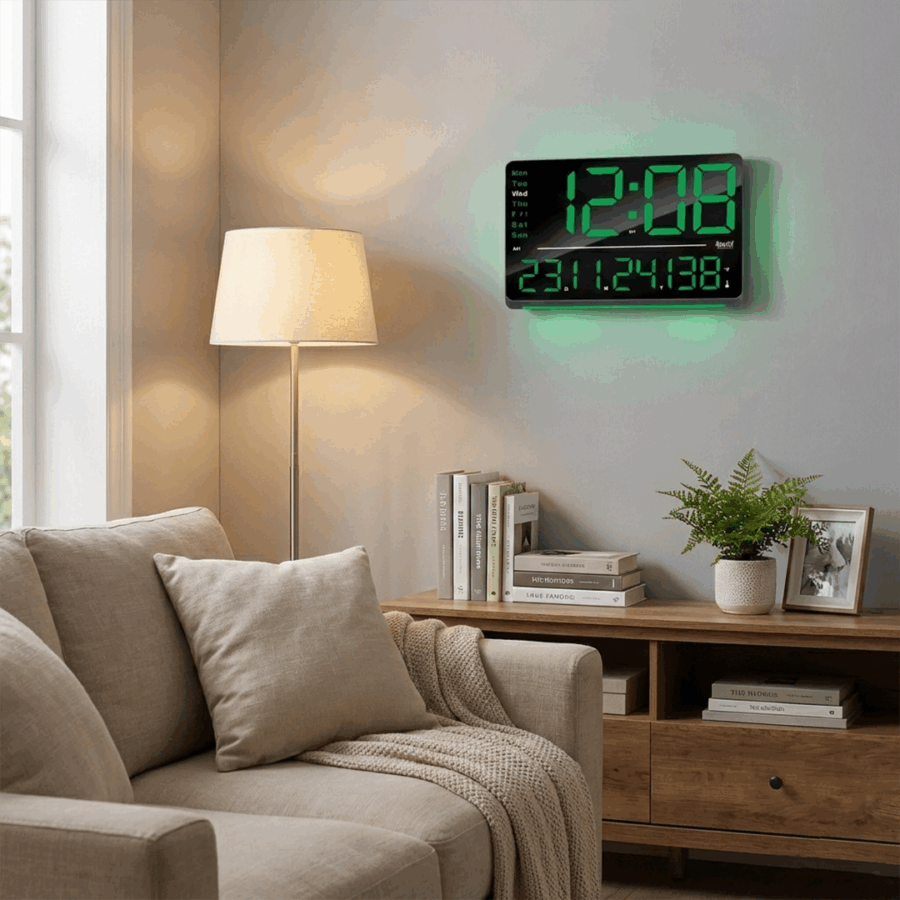 Digital Calendar Wall Clock – DC-207 MC – GREEN