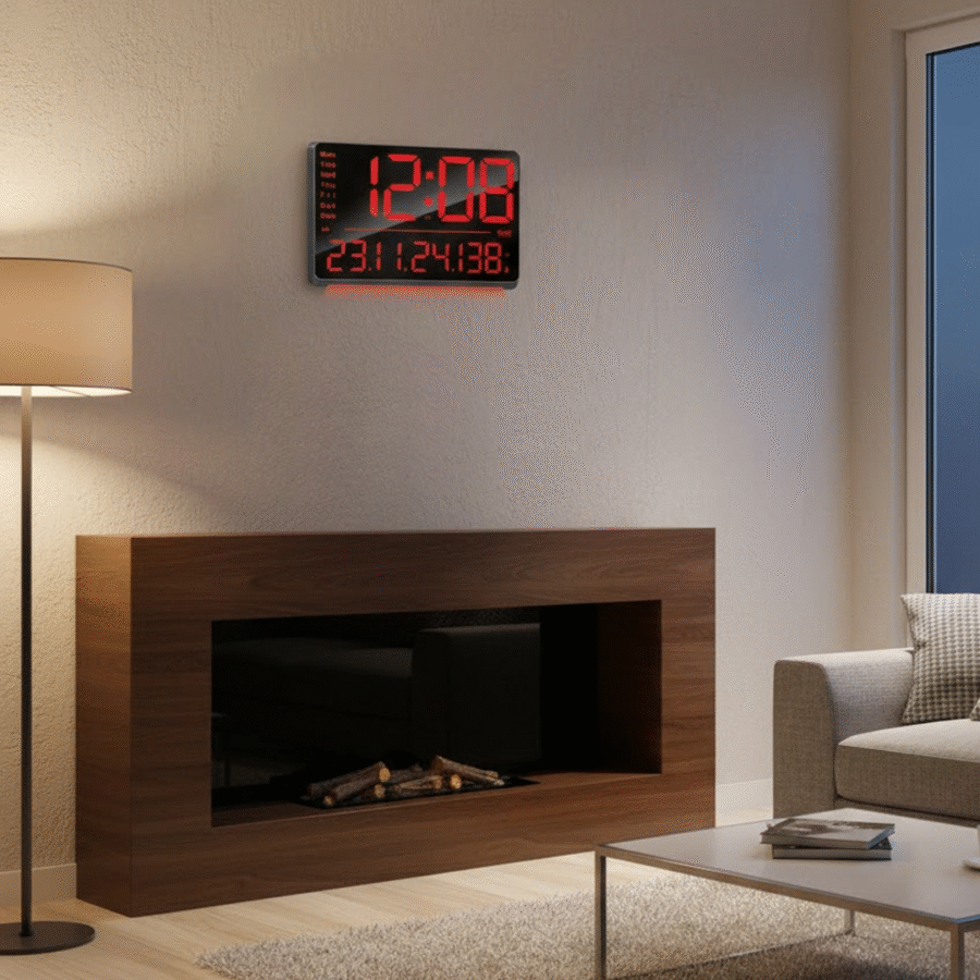 Digital Calendar Wall Clock – DC-207 – RED