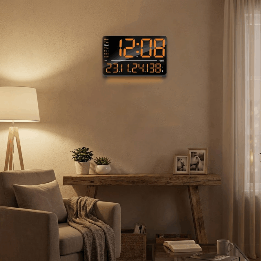 Digital Calendar Wall Clock – DC-207 MC – ORANGE